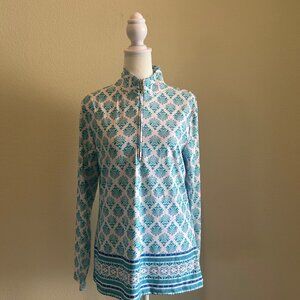 Cabana Life Pullover Womens SZL Coastal Cottage 1/4 Zip Resort Stretch Sporty